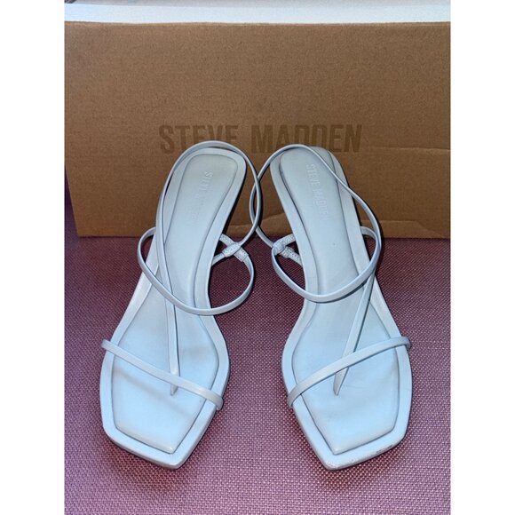 Steve Madden Locke Sandals in Blue Leather 7 New with Box Womens High Heels - Picture 7 of 14